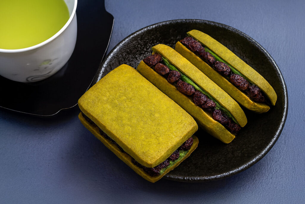 抹茶クリーム入り小豆クッキー